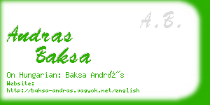 andras baksa business card